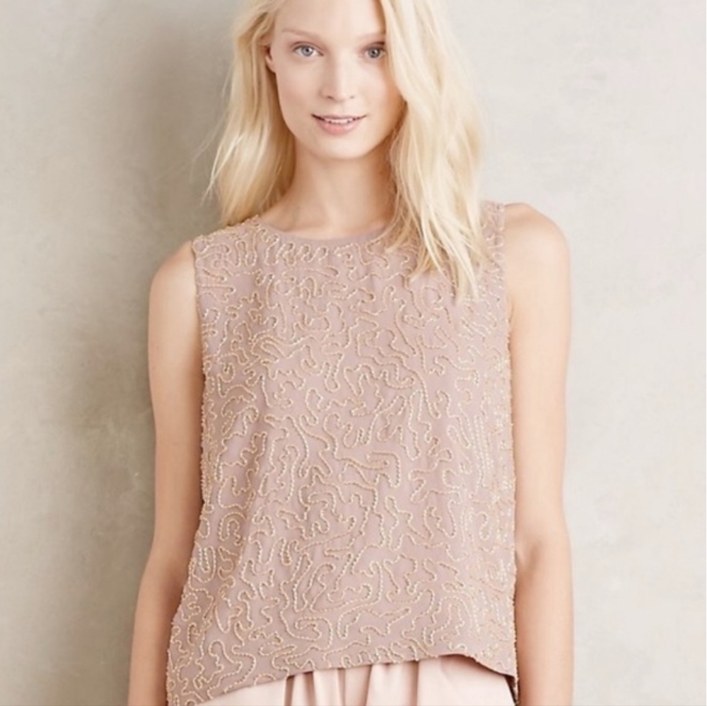 Anthropologie Paper Crown Beaded Camisole